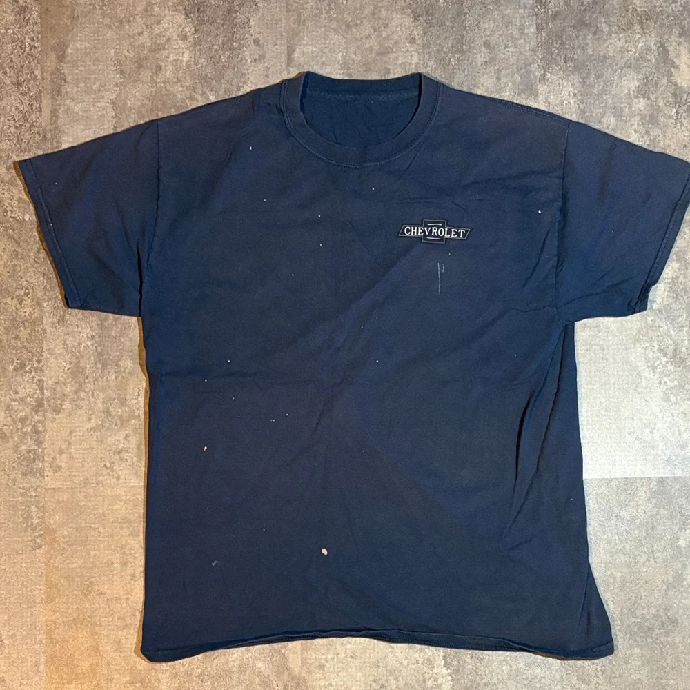 Sun Faded American Classic Chevrolet Navy Graphic Tee - Men Large - Picture 2 of 6